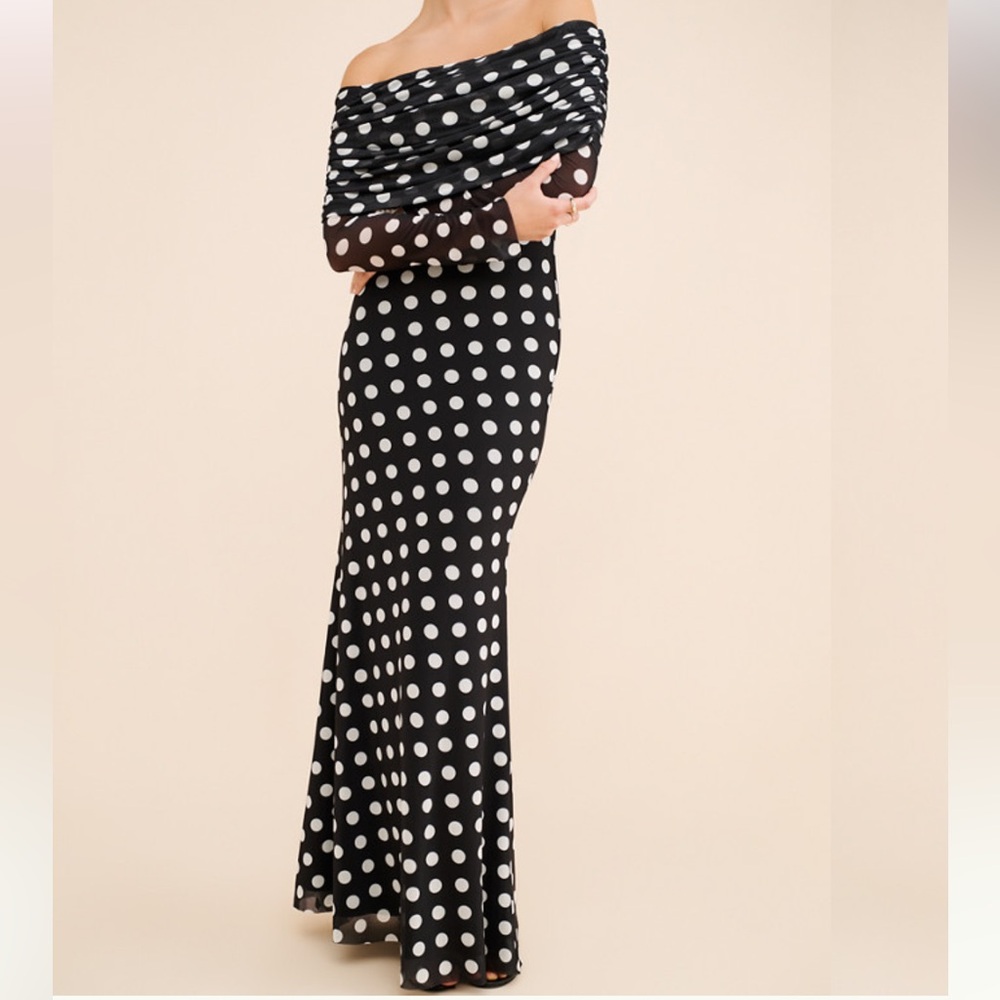 Afrm Thelma Polka Dot Maxi Dress